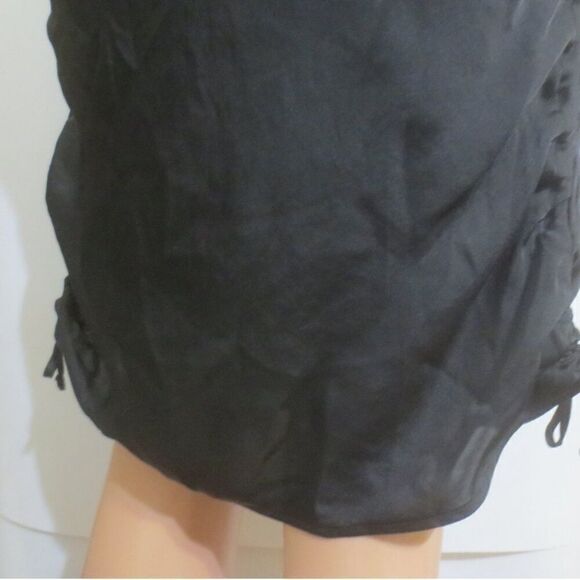 NWT Express Black Cowl Neck Ruched Side Tie Mini Slip Dress Size Small - Picture 14 of 16